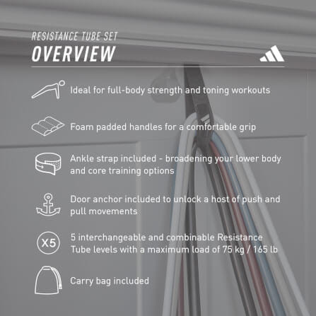 ชุดยางยืดแรงต้านทาน - Resistance Tube Set ADIDAS ADTB-10507-NL_9
